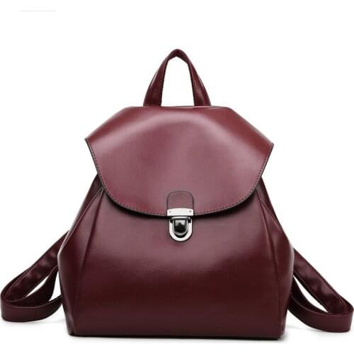 Fashion Women PU Leather Backpacks High Quality Travel School Bags for Teenage Girls Bookbag Female Shoulder Bag Casual Bagpack