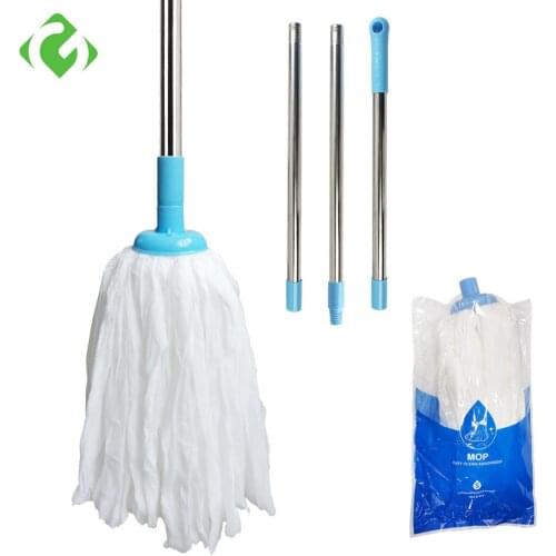 GUANYAO Non-woven Mops Stainless steel Handle Manually Dehydration Mops Circular Household Cleaning mops floor cleaning