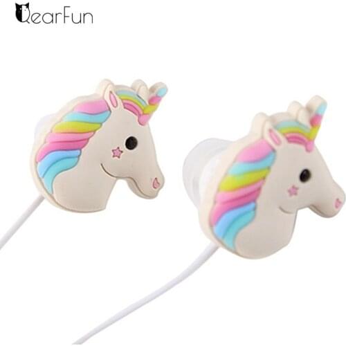 Cute Unicorn Earphone Animal Wired Music Headphones With Mic For iphone Huawei Xiaomi Girl Gift Drop Shipping
