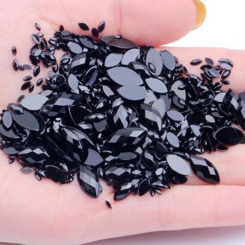 Acrylic Crystal Rhinestones Strass 5x10mm 1000pcs Horse Eye Marquise Many Sizes Earth Facets flatback Nail Art Decorations