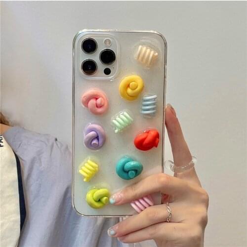 Solid Wave Roll Candy Phone case For iphone 12 pro max 11 7 8 plus x xr xs max SE2 TPU Shock Proof Phone Back covers