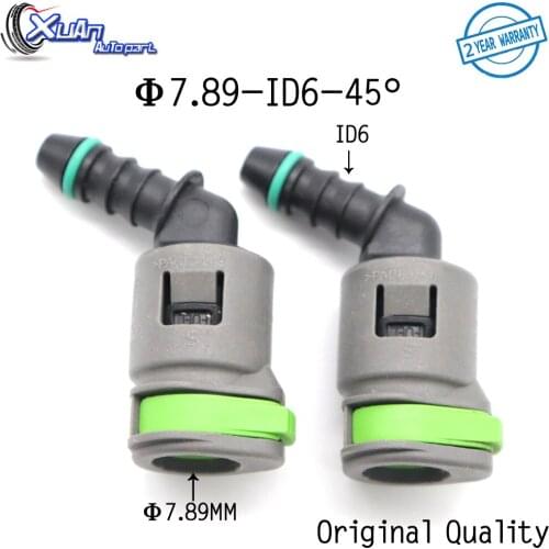 XUAN 2pcs 7.89mm ID6 5/16 Fuel Pipe Joint Auto Fuel Line Quick Connector Plastic Gasoline Connector for Fiat for Peugeot 3008