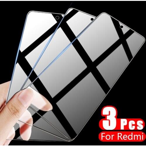 3Pcs Full Cover Protective Glass For Xiaomi Redmi Note 10 7 5 8 Pro 8T 9 Pro Max Tempered Glass Screen Protector on Redmi 9 8 7A