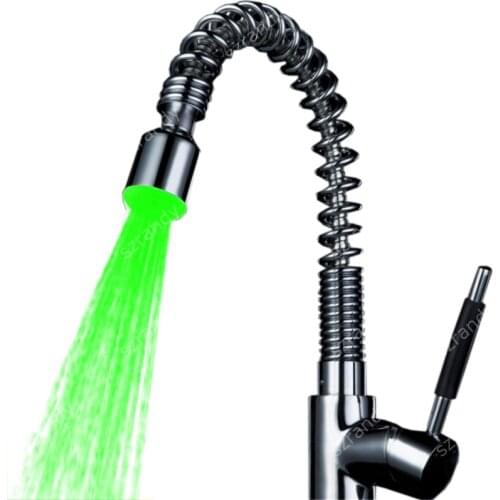 20mm Green color Brass LED kitchen showers faucet