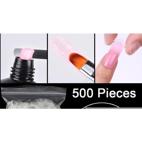 1 X 500 Pcs Transparent Fake Nails Poly Extension Gel Dual Nail Form Coffin Nails Ballerina Nail Tips Full Cover Fingernail Tips