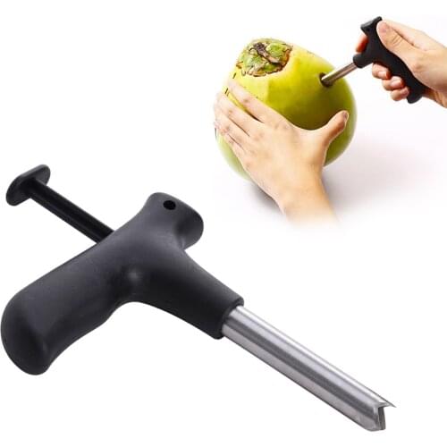 1PC Useful Stainless Steel Coconut Opener Opening Driller Drill Cut Hole with Cleaning Stick DIY Knife Hole Tools