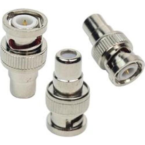 10pcs BNC Male to AV RCA Female adapter viedo connector straight nickelplated