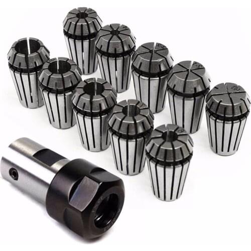 10pcs ER16 Spring Collet + Motor Shaft 8mm Extension Rod Holder CNC Milling Lathe Tool Engraving Machine