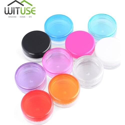 100PC 5g Tiny Transparent Plastic Round Bottle Empty Jars Box Cosmetic Bead Storage Pot Container Boxes with Lids Nail Art Case