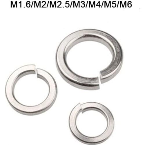 100Pcs/lot DIN127 M1.6 M2 M2.5 M3 M4 M5 M6 304 Stainless Steel Shells Pad Spring Lock Washer Elastic Gasket High Quality