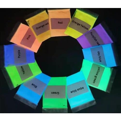 10g Glow In The Dark Fluorescence -Night Luminous Pigments 12 Colors Nail Art Paint/Dust/Glitter Neon Colored Paint Powder H