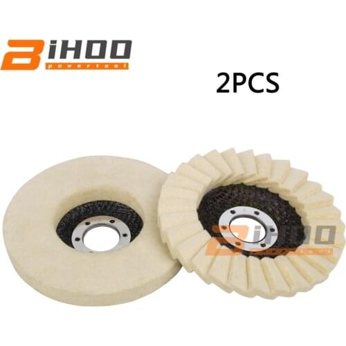 125mm 2PCS Wool Polishing Wheel Polishing Pads Angle Grinder Wheel Felt Polishing Disc for Metal Marble Glass Ceramic
