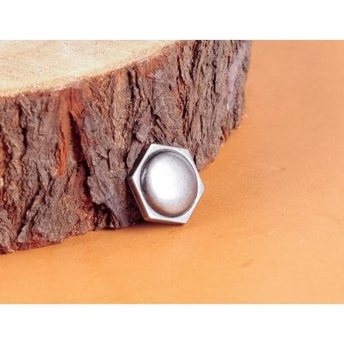 20x18mm 20pcs ANTIQUE SLIVER HEXAGONAL ROUND RIVETBACK LETHERCRAFT CONCHOS STUD RIVET TACKS