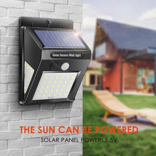 30/40 LED Solar Power Sensor Outdoor Wall Lamp Street Lamp Energy-saving Waterproof Garden Backyard Safety Light