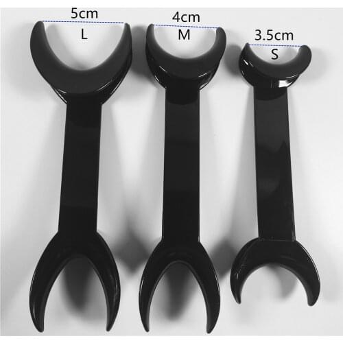 3Pis/lot Dental Cheek Retractor Opener Lip Retractors Dentist Large Medium Small Mouth Opener Double Head Black Contrast