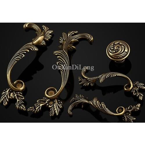 Top Designed 5Pair or 10PCS Furniture Handles European Antique Drawer Wardrobe Cupboard Kitchen Cabinet Pull Handles and Knobs