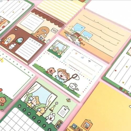 50pcs/100pcs Cute Cartoon Notebook Loose Leaf Notepad Refill DIY Diary Pages Student Memo Pad 2 size can be chosen