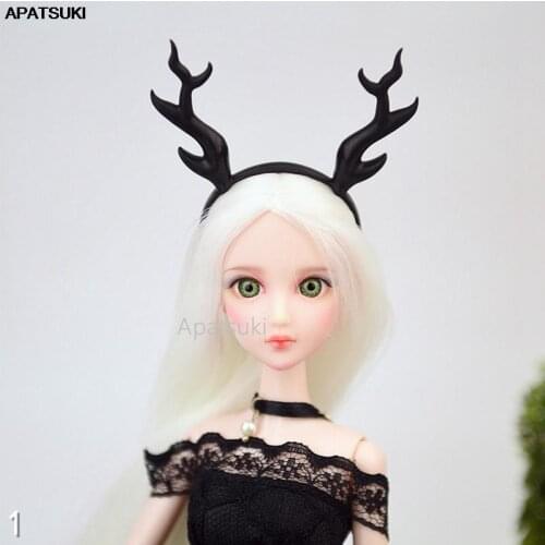 Black Deer Headband Doll Accessories For Barbie Dolls Plastic Tiara Headwear Hairwear Hair Accessories For 1/6 Dollhouse