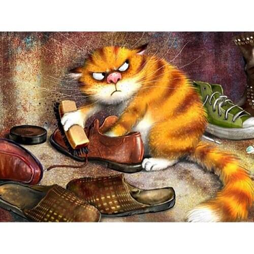 Diamond Painting Cat Diamond Embroidery With Square Cartoon Animal Diamond Mosaic Cross Stitch Kit Full Set Decoration