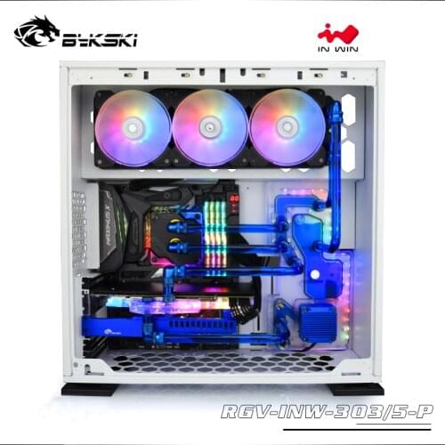 BYKSKI Acrylic Board Water Channel Solution use for IN WIN 305 /305 Chassis for CPU GPU Block / 3PIN RGB / Combo DDC Pump