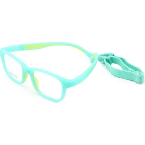 Children Optical Glasses Frame Size 42/14 with Strap, No Screw One-piece Kids Flexible Frame Band Cord Retainer
