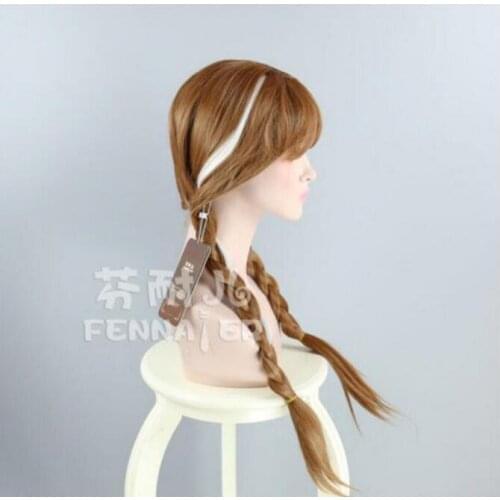 Movies Frozen Snow Queen Anna Brown Cosplay Party Costume Wig