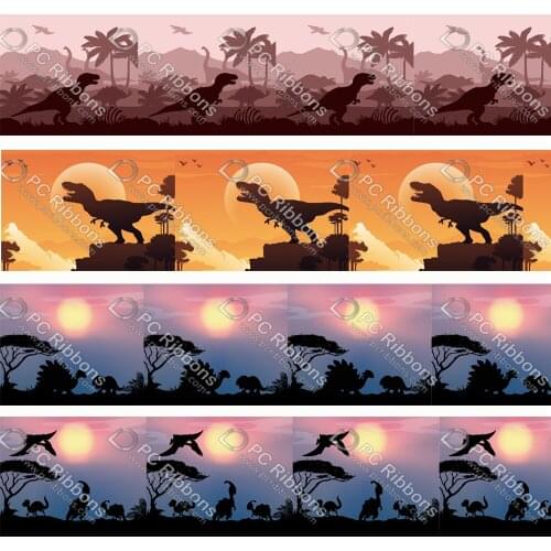 Cute Cartoon Dinosaur 1-1/2" Printed Lanyard/Grosgrain/Satin Design Custom Ribbon for Bow DIY Hair Craft Supplies Sewing CA-339