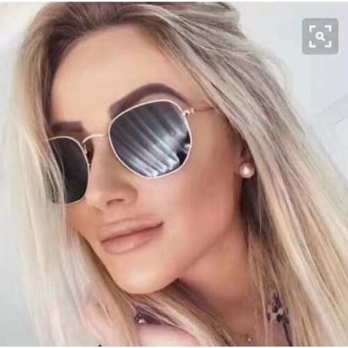 MIZHO 2021 Oval Metal Celebrity Sunglasses Women Brand Designer Driving Polaroid Sunglass For Men Vintage Mirror Eyewear