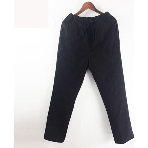 Mens pants Winter Wadded pants Chinese Traditional Think Kung Fu Trousers 100% Cotton Long Pants Warm Plus size Wu Shu Clothing