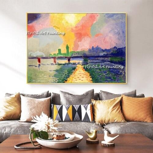 Canvas Handmade Andre Derain Painting Wall Art Mountain Posters Modular Retro Style Cuadros Home Decor Picture Living Room