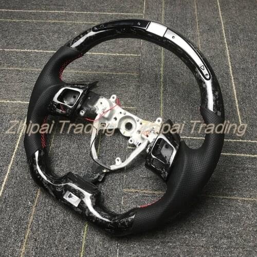 Customizable Forged carbon fiber LED steering wheel replacement with perforated leather For Lexus is250 is300 ES CT Crown Toyota