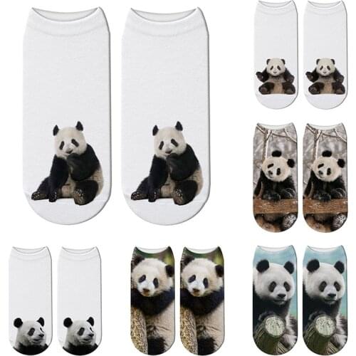 New Fashion 3D Printed Panda Animal Socks Women Child Giant Panda Funny Cotton Short Ankle Socks Happy Kawaii Unisex Cute Socks