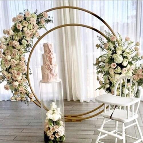New Double Ring wedding arch metal round Outdoor wedding backdrop arch stand double Circles Christmas decorations for Party