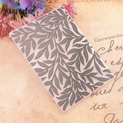 PANFELOU 10.5*14.8 branches leaf Embossing folders Plastic Scrapbooking DIY Template Fondant Cake Photo Album Card Making