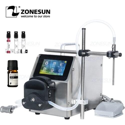 ZONESUN Semi Automatic Digital Liquid Juice Essential Oil Quantitative Filling Machine Peristaltic Pump Small Vial Filler