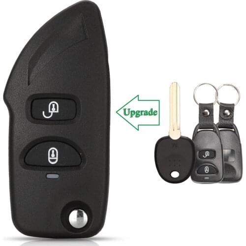 Bilchave Modified For Hyundai Santa Fe 2006-2012 Fit KIA Fob 2 Buttons Smart Remote Car Key Shell Uncut Right Blade Replacement