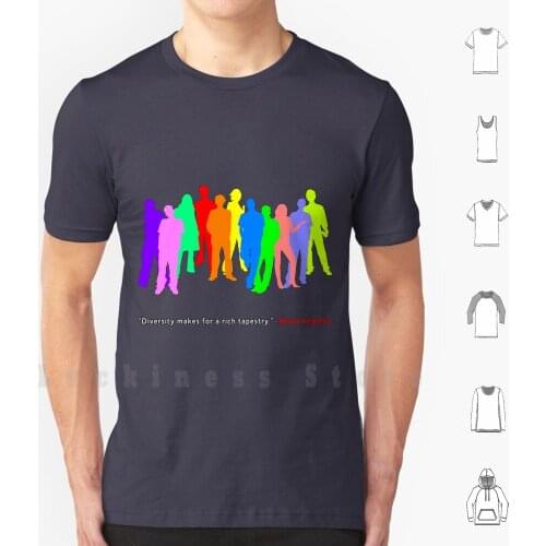 Diversity T Shirt Big Size 100% Cotton People World Peace Bright Vivid Colors Human Colorful Humans Unity Message Diversity