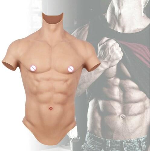 Realistic Silicone Muscle Mens Modeling Props Silicone Vest Muscle Enhancer Dropshipping 2020 Best Selling Products
