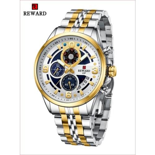 REWARD Mens Watches Top Luxury Brand Silicone Sport Watches Quartz LED Digital Watch Dual Display Waterproof Wristwatch