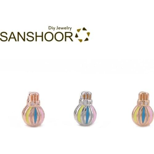 SANSHOOR Fire Balloon Keys Slide Charms Fit 8mm Toddler Keeper Bracelet Bangles Collection As Women Children Summer Gift 6Pcs