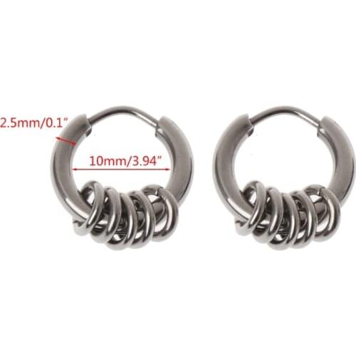 Hip Hop Titanium Steel Punk Hoop Earring Cartilage Helix Piercing Earrings