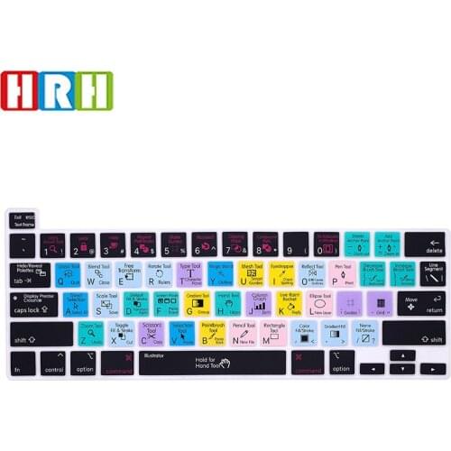 HRH Silicone Shortcut Hotkey English AI Keyboard Cover Skin For MacBook New Pro 16 2019 A2141 M1 Chip A2338/A2251/A2289 2020