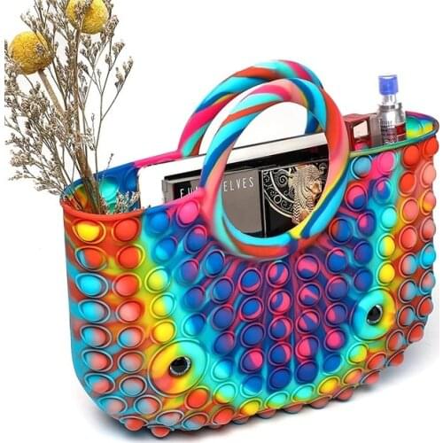 New Pops Fidget Bag Toys Reliver Rainbow Stress Toy Push Bubble Simpl Dimmer Antistress Toy Sensory Child Toy Backpack Pop