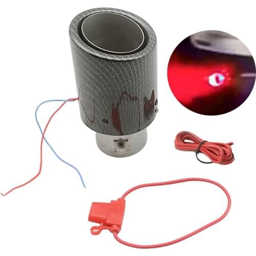 Universal Carbon Fiber Style Muffler Exhaust End Tip for 2.36-2.5" Inlet