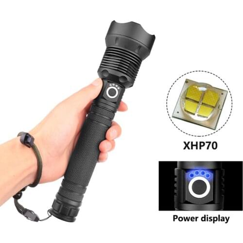 USB Rechargerable Flashlight Lamp XHP70 2000lm Tactical Zoomable Focus LED Flashlight Torch Light 26650/18650 Battery Lantern