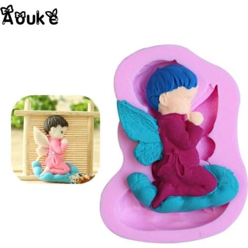 Wishing Angel Children DIY Baking Wedding Decoration Tools Fondant Cake Silicone Molds Chocolate Jelly Mold Cookie Cupcake Mould