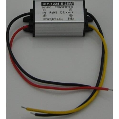 12V24V(6.5V-40V) Step Down 5V 5A 25W DC-DC Converter Buck Module Car Power Converter Supply Adapter Voltage Regulator Waterproof