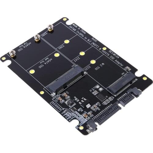 2 In 1 NGFF M.2 B+M Key Mini PCI-E or mSATA SSD to SATA III Adapter Card for Full Msata SSD/ 2230/2242/2260/22x80 M2