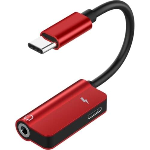 2 in 1 Fast Charger USB Type C to 3.5mm Audio Adapter Cable Jack Headphone Charging Splitter