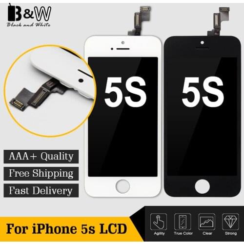 20pcs/lot A+++ Superior Quality For iPhone 5S Touch Digitizer LCD Screen Assembly Replacement+Free Camera Ring &Sensor Holder